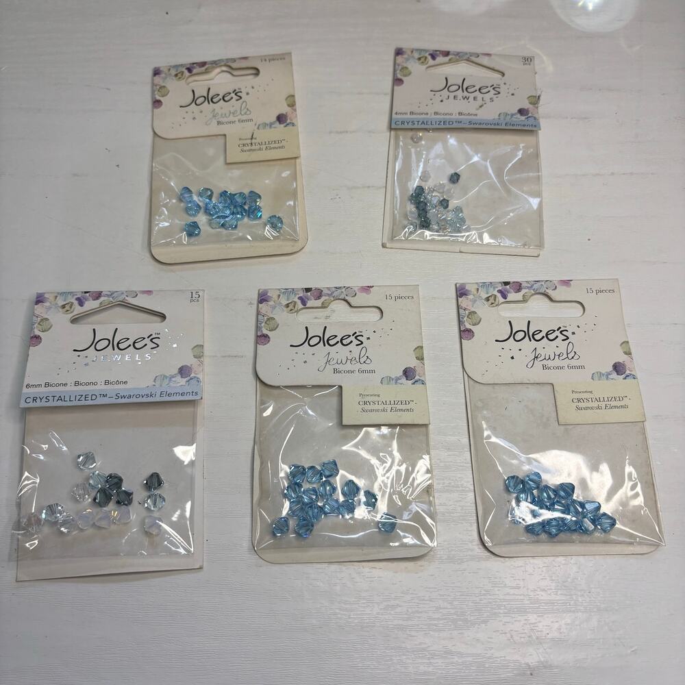 Jolee's Swarovski Aquamarine Fog Mix Crystal Bicone Lot